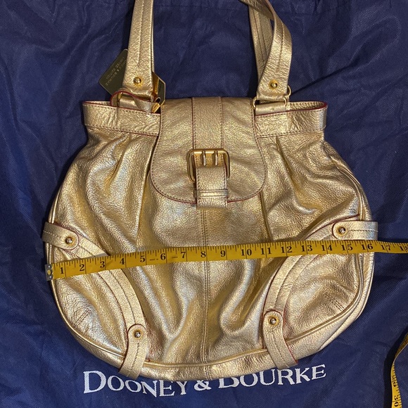 Dooney & Burke RARE Pink Trimmed Gold Bag - Picture 14 of 15